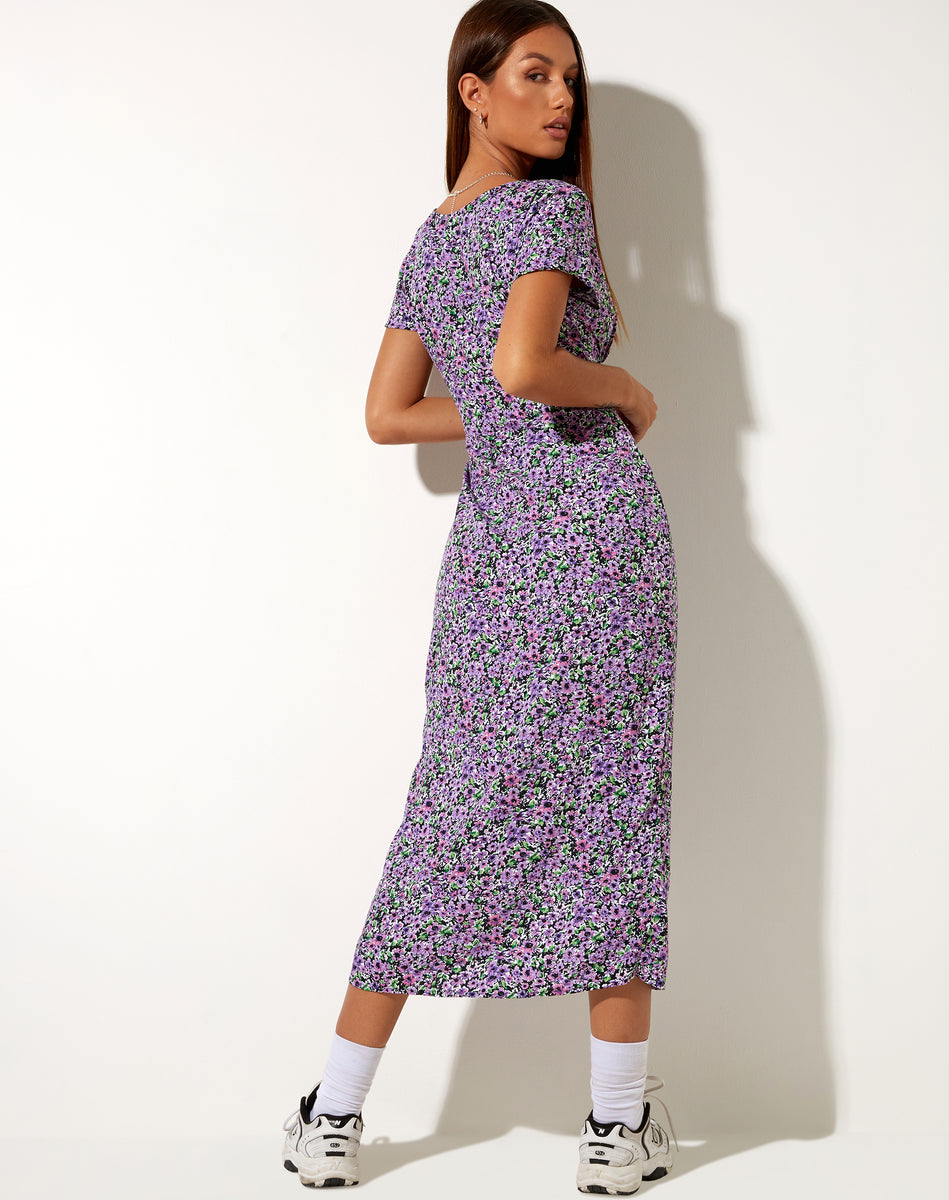 Larin Midi Dress in Lilac Blossom